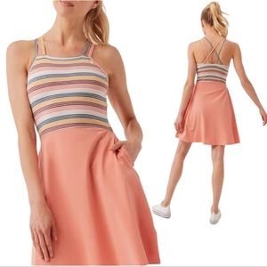 Pact Organic Fit & Flare Strappy Dress Sz M